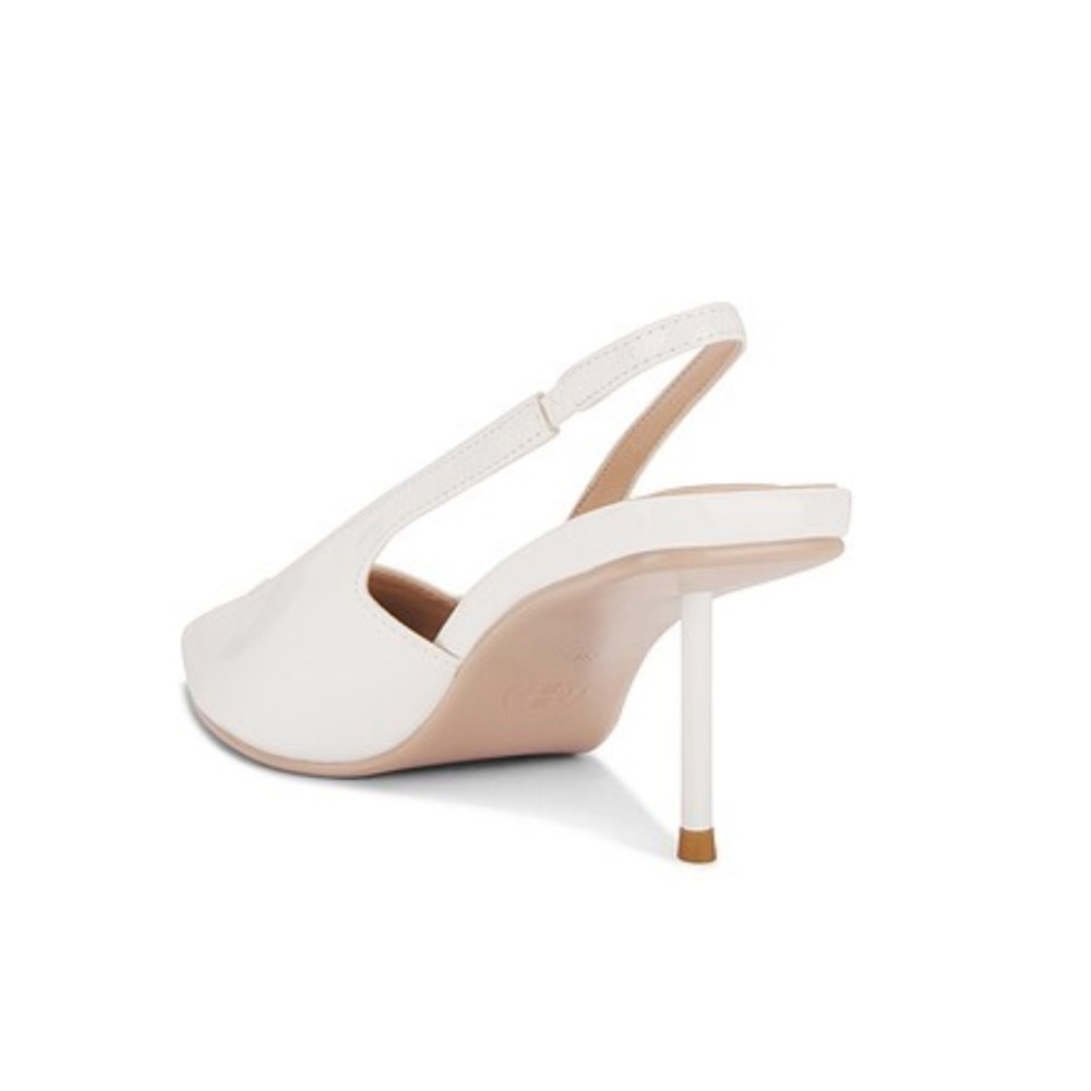 FEMME LA x REVOLVE G55 Kitten Heels shoes White cream Slingbacks 7 - Picture 5 of 13